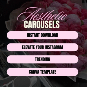 🌸 “Ultimate 100 Pink Instagram Carousel Templates | Editable on Canva + Full PLR & MRR Rights”