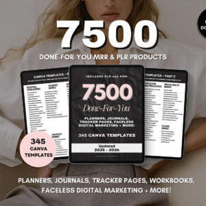 “Unlock 7500+ Done-For-You PLR & MRR Canva Templates | Your All-in-One Digital Bundle for 2025 & Beyond