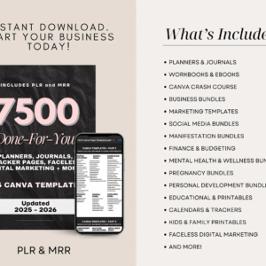 “Unlock 7500+ Done-For-You PLR & MRR Canva Templates | Your All-in-One Digital Bundle for 2025 & Beyond